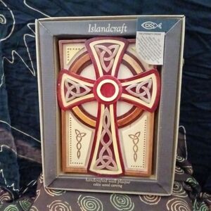 Islandcraft Celtic Wooden Carving Wall Plaque